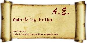 Ambrózy Erika névjegykártya
