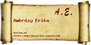 Ambrózy Erika névjegykártya